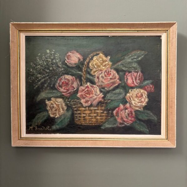 Tableau floral sur bois ancien – Image 2