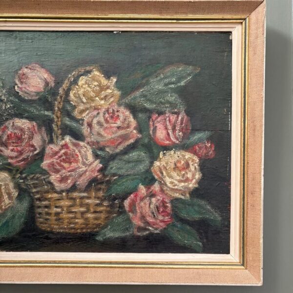 Tableau floral sur bois ancien – Image 4