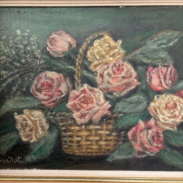 Tableau floral sur bois ancien – Image 5