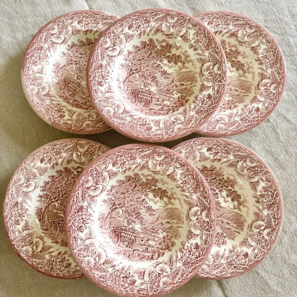 6 Assiettes creuses anglaises