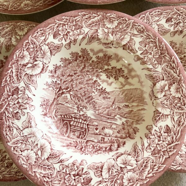 6 Assiettes creuses anglaises – Image 3