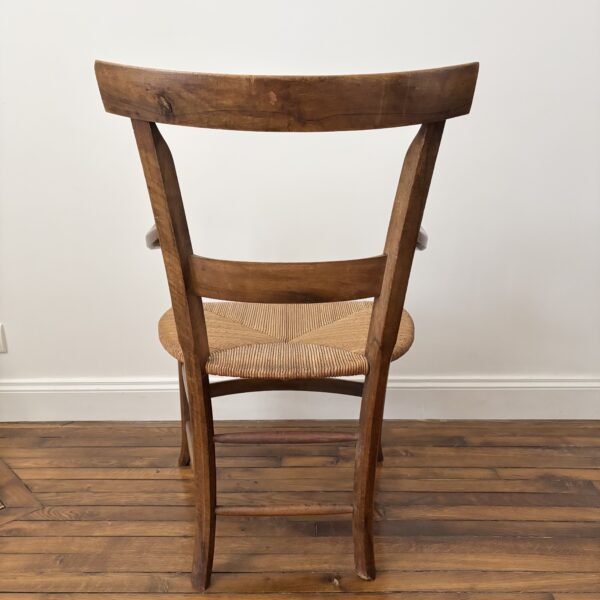 Fauteuil campagnard en paille & noyer – Image 11