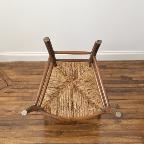 Fauteuil campagnard en paille & noyer – Image 13