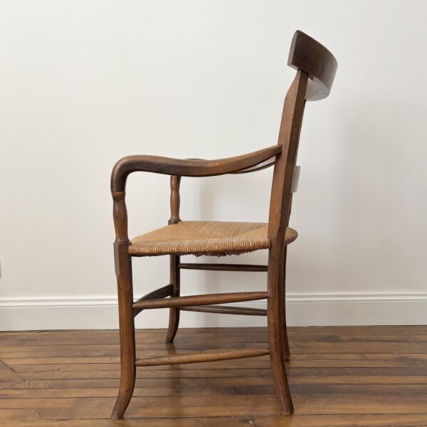 Fauteuil campagnard en paille & noyer – Image 15