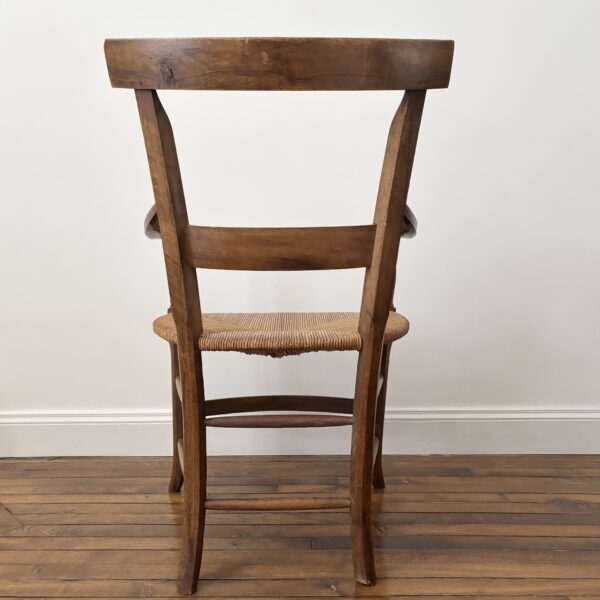 Fauteuil campagnard en paille & noyer – Image 14