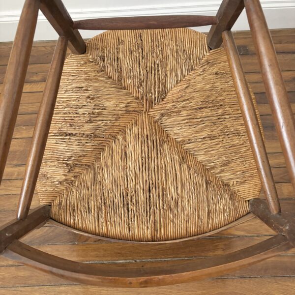 Fauteuil campagnard en paille & noyer – Image 7