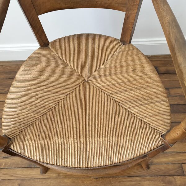Fauteuil campagnard en paille & noyer – Image 5