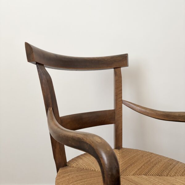 Fauteuil campagnard en paille & noyer – Image 17